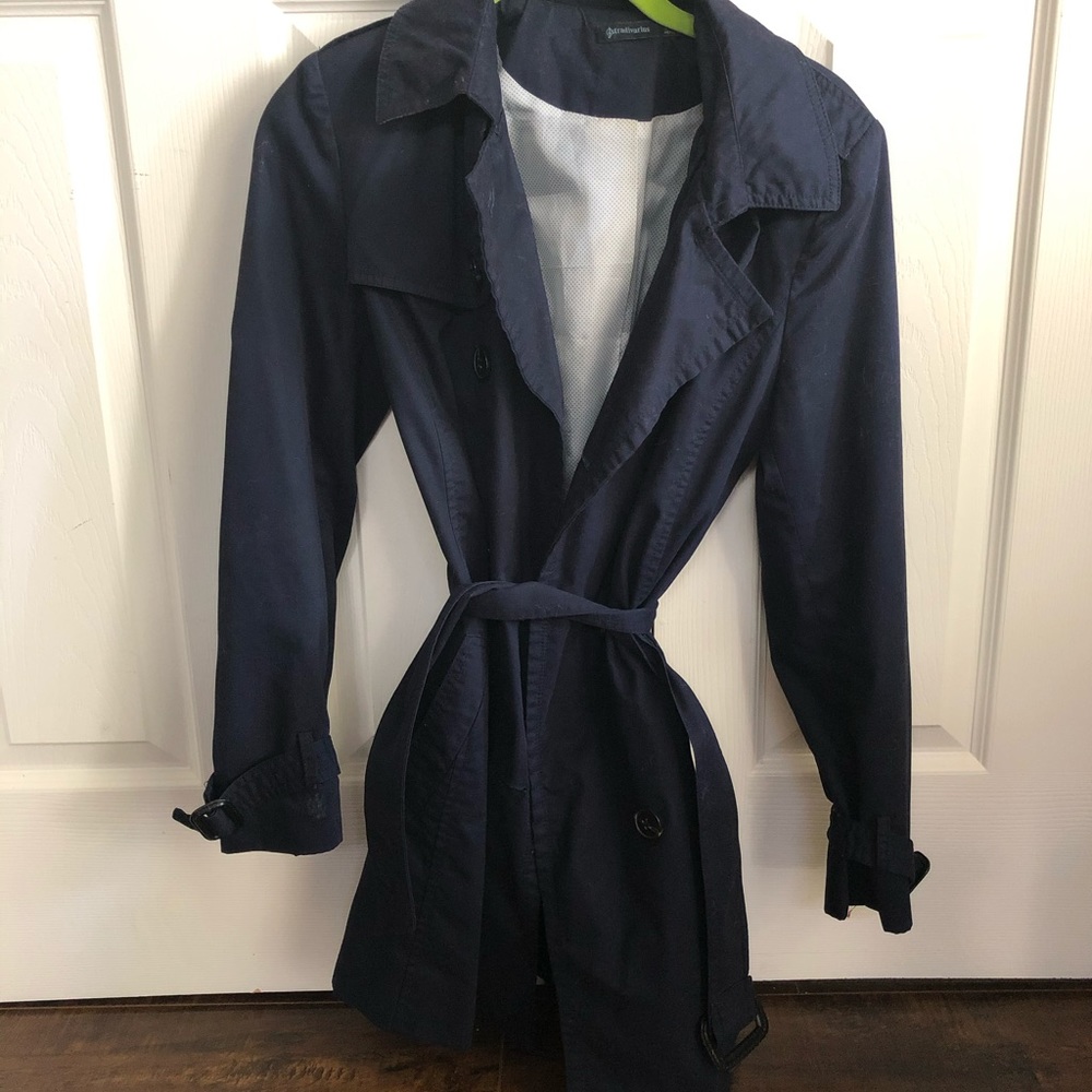 Stradivarius navy trench coat
